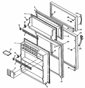 Door Parts Diagram and Parts List for 106W12D  Kenmore Refrigerator