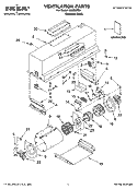 VENTILATION PARTS Diagram and Parts List for IH5302RS1  Whirlpool Range Hood