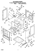 CHASSIS PARTS Diagram and Parts List for KERI201PBL1  KitchenAid Range