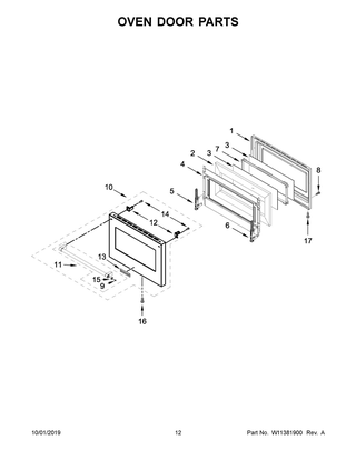 Part Location Diagram of W11385801 Whirlpool GLASS-DOOR