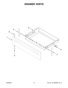 Drawer Parts Diagram and Parts List for WEG515S0LB4  Whirlpool Range