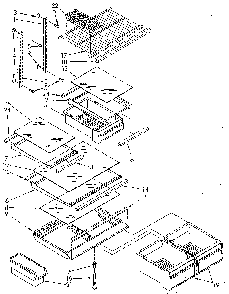 Shelf Diagram and Parts List for ET18GKXSN04  Whirlpool Refrigerator