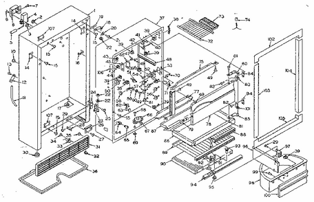 Part Location Diagram of 511540 Whirlpool List, parts, supplement (106.n12c-1 and 106.n12...