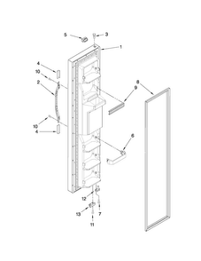 Freezer Door Parts Diagram and Parts List for 10659912703  Kenmore Refrigerator
