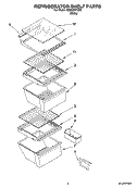 REFRIGERATOR SHELF PARTS Diagram and Parts List for IS22AGXTQ00  Inglis Refrigerator