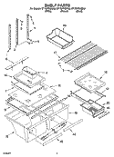 SHELF PARTS Diagram and Parts List for GT1SHTXMB02  Whirlpool Refrigerator