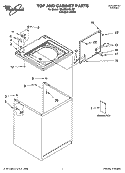 TOP AND CABINET PARTS Diagram and Parts List for 3XLBR5432JQ2  Whirlpool Washer