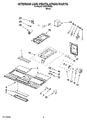 INTERIOR AND VENTILATION PARTS Diagram and Parts List for MH2175XSB2  Whirlpool Microwave