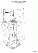 MACHINE BASE PARTS Diagram and Parts List for LTE5243DQ8  Whirlpool Washer Dryer Combo