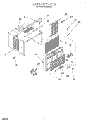 CABINET Diagram and Parts List for ACQ062XJ0  Whirlpool Air Conditioner