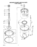 AGITATOR, BASKET AND TUB Diagram and Parts List for 4LA9300XYW0  Whirlpool Washer