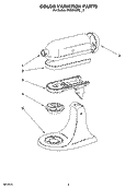 COLOR VARIATION PARTS Diagram and Parts List for 9KSM150PSOB0  KitchenAid Mixer