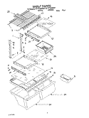 SHELF, OPTIONAL Diagram and Parts List for ET1FTKXKQ01  Whirlpool Refrigerator