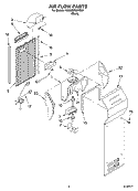 AIR FLOW Diagram and Parts List for 6GD2SHQXKB01  Whirlpool Refrigerator