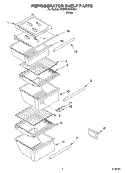 REFRIGERATOR SHELF Diagram and Parts List for 7ED7FHGXKQ01  Whirlpool Refrigerator