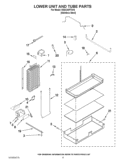 LOWER UNIT AND TUBE PARTS Diagram and Parts List for KSSC42FTS16  KitchenAid Refrigerator