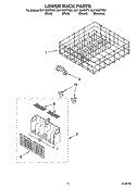 LOWER RACK PARTS, OPTIONAL PARTS (NOT INCLUDED) Diagram and Parts List for DU1100XTPB7  Whirlpool Dishwasher