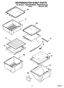 REFRIGERATOR SHELF PARTS Diagram and Parts List for 7GS2SHEXPQ00  Whirlpool Refrigerator