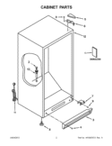 CABINET PARTS Diagram and Parts List for EV160FXBQ00  Whirlpool Freezer