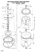 AGITATOR, BASKET AND TUB PARTS Diagram and Parts List for 7MGST9679PL0  Whirlpool Washer