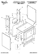 EXTERNAL Diagram and Parts List for SF3020SWW2  Whirlpool Range