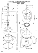 AGITATOR, BASKET AND TUB Diagram and Parts List for LSC9245BN1  Whirlpool Washer