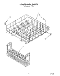 LOWER RACK Diagram and Parts List for KUDH230Y0  KitchenAid Dishwasher