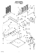 UNIT Diagram and Parts List for ET8MTEXKQ00  Whirlpool Refrigerator