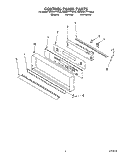CONTROL PANEL, LITERATURE Diagram and Parts List for KEBS177YAL0  KitchenAid Wall Oven