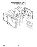 UPPER OVEN DOOR Diagram and Parts List for RB770PXYQ3  Whirlpool Wall Oven