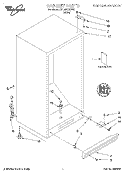 CABINET, LITERATURE Diagram and Parts List for EV120FXGW05  Whirlpool Freezer