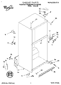 CABINET Diagram and Parts List for ET18HNXDN05  Whirlpool Refrigerator