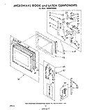 MICROWAVE DOOR AND LATCH Diagram and Parts List for RM955PXKW0  Whirlpool Microwave Oven Combo