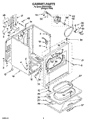 CABINET PARTS Diagram and Parts List for WED5520SQ0  Whirlpool Dryer