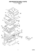 REFRIGERATOR SHELF Diagram and Parts List for 7GD22DFXFW03  Whirlpool Refrigerator