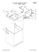 TOP AND CABINET Diagram and Parts List for 3LSR5233BN1  Whirlpool Washer