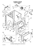 CABINET PARTS Diagram and Parts List for GCGM2991TQ2  Whirlpool Dryer