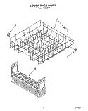 LOWER RACK Diagram and Parts List for KUDH230Y1  KitchenAid Dishwasher