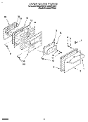 OVEN DOOR Diagram and Parts List for RS386PXBQ1  Whirlpool Range