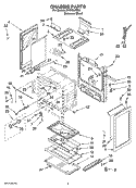 CHASSIS PARTS Diagram and Parts List for SF272LXTD0  Whirlpool Range