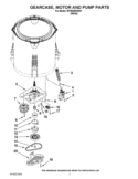 GEARCASE, MOTOR AND PUMP PARTS Diagram and Parts List for WTW4880AW1  Whirlpool Washer