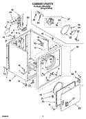 CABINET PARTS Diagram and Parts List for LER4600PQ1  Whirlpool Dryer