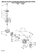BRAKE, CLUTCH, GEARCASE, MOTOR AND PUMP PARTS Diagram and Parts List for 7MNTM5000TT0  Whirlpool Washer