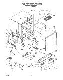 TUB ASSEMBLY Diagram and Parts List for DU810CWDQ3  Whirlpool Dishwasher
