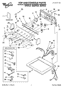 TOP AND CONSOLE PARTS Diagram and Parts List for GGQ9800PG3  Whirlpool Dryer