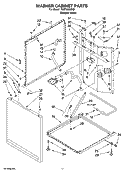 WASHER CABINET PARTS Diagram and Parts List for YWET3300SQ1  Whirlpool Washer Dryer Combo