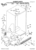 CABINET PARTS Diagram and Parts List for GD5RHAXSL00  Whirlpool Refrigerator