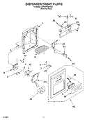 DISPENSER FRONT PARTS Diagram and Parts List for 3XES0FHGKS02  Whirlpool Refrigerator
