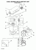 CASE, GEARING AND PLANETARY UNIT Diagram and Parts List for KSM450BK0  KitchenAid Mixer