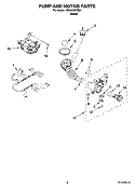 PUMP AND MOTOR PARTS Diagram and Parts List for WFW8400TB01  Whirlpool Washer